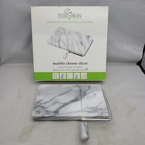 Marble Cheese Slicer with 2 Wires, White, 5"x8", Kitchen‎ Cutting Board